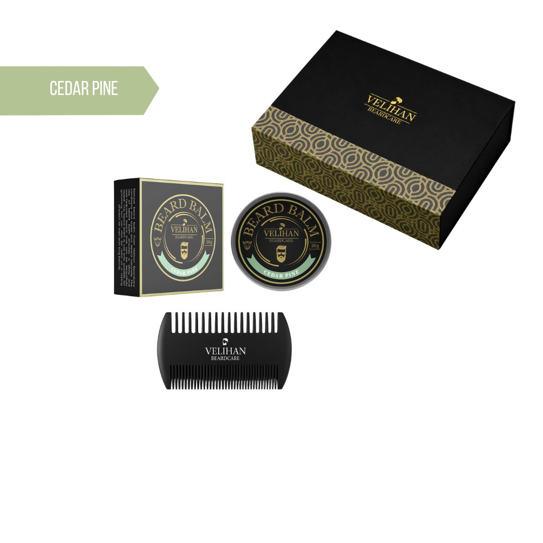 Cadeau Pakket - Baardverzorging Duo Pack Baardbalsem Cedar Pine & Baardkam