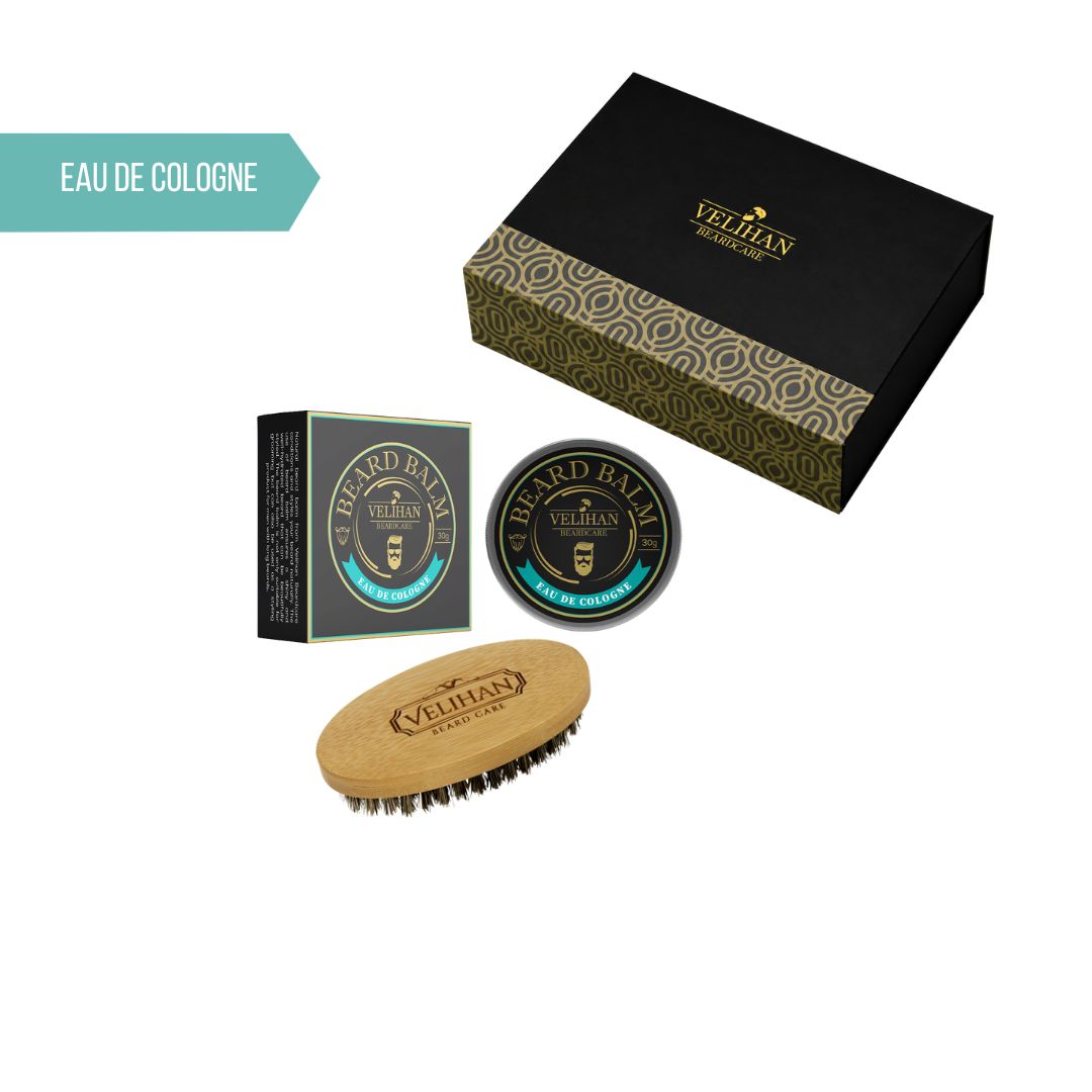 Cadeau Pakket - Baardverzorging Duo Pack Baardbalsem Eau De Cologne & Baardborstel