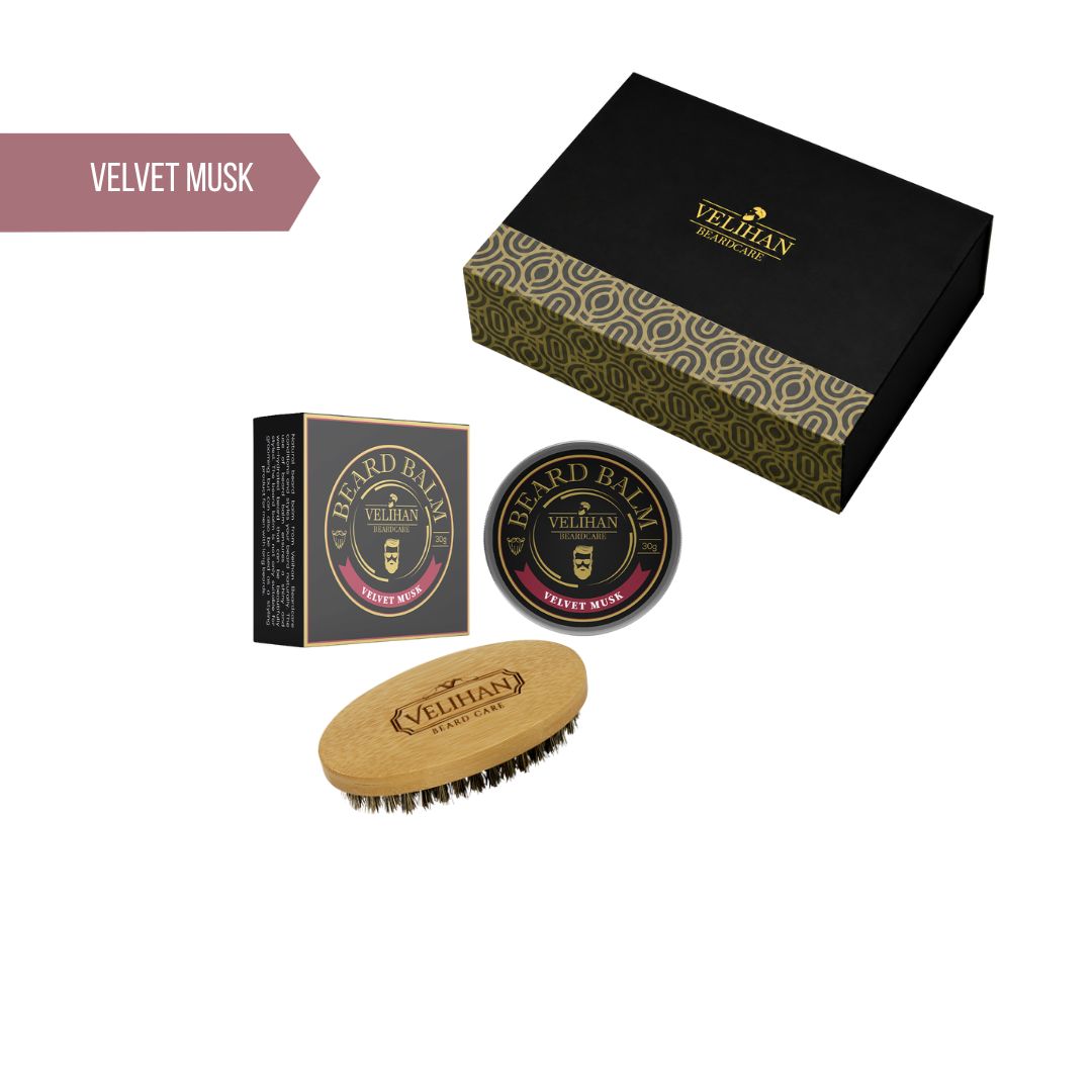 Cadeau Pakket - Baardverzorging Duo Pack Baardbalsem Velvet Musk & Baardborstel