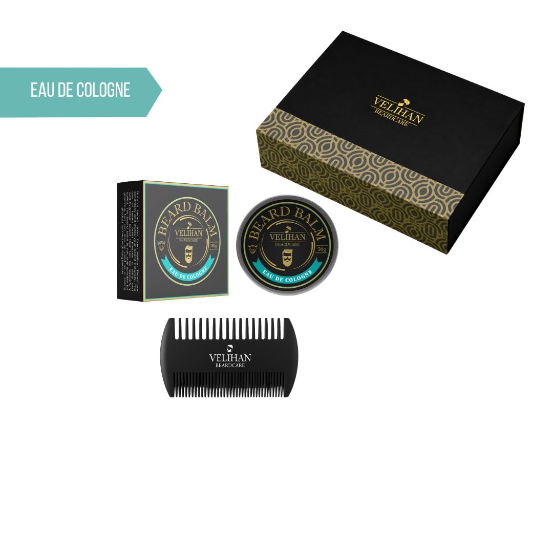 Cadeau Pakket - Baardverzorging Duo Pack Baardbalsem Eau De Cologne & Baardkam