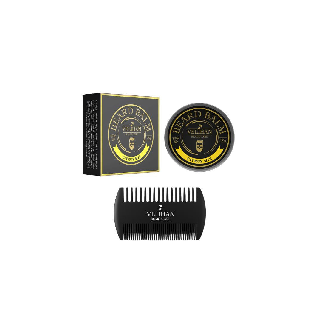 Bartpflege Duo Pack Bartbalsam Citrus Mix & Bartkamm - Bartpflege Set