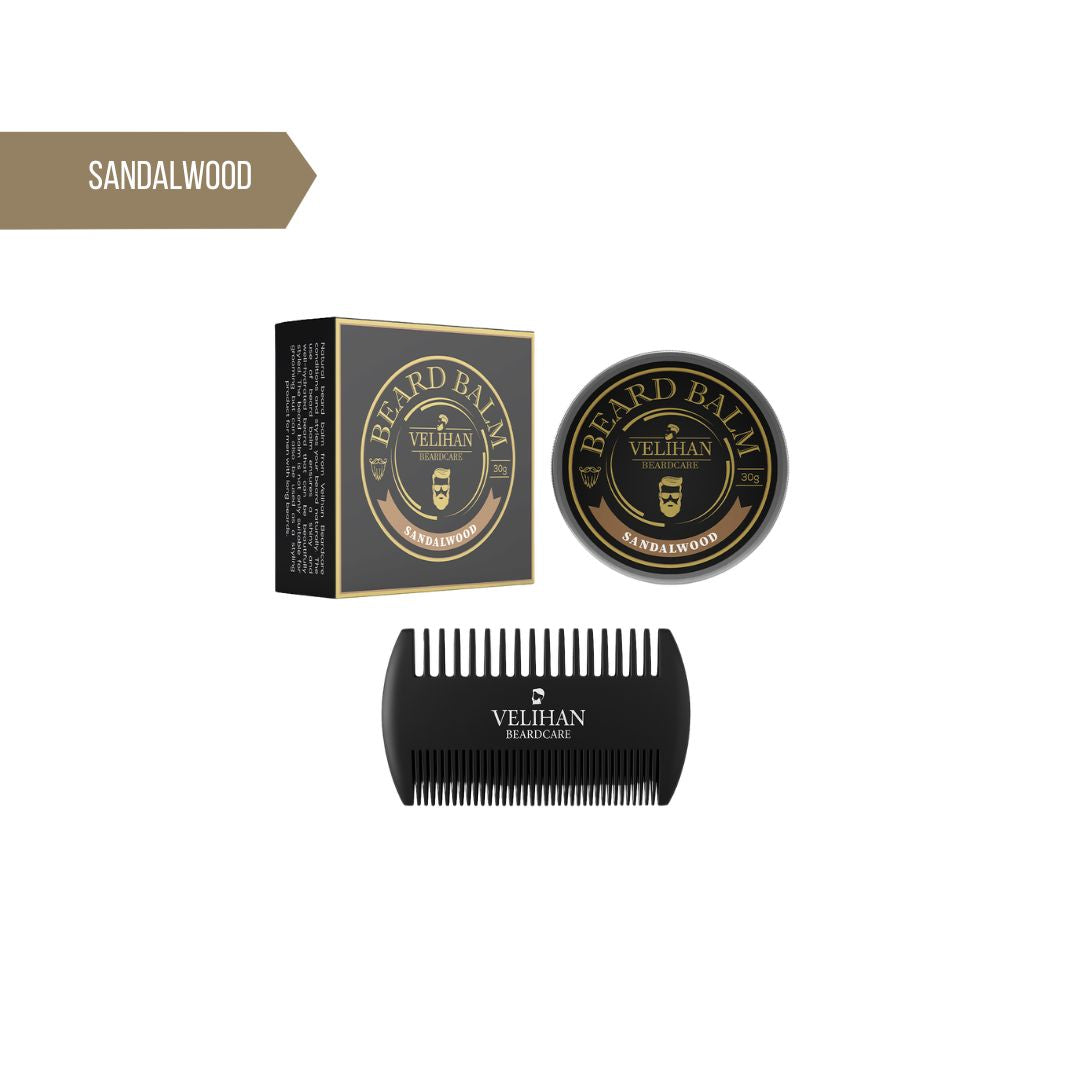Baardverzorging Duo Pack Baardbalsem Sandalwood & Baardkam - Baardverzorging set