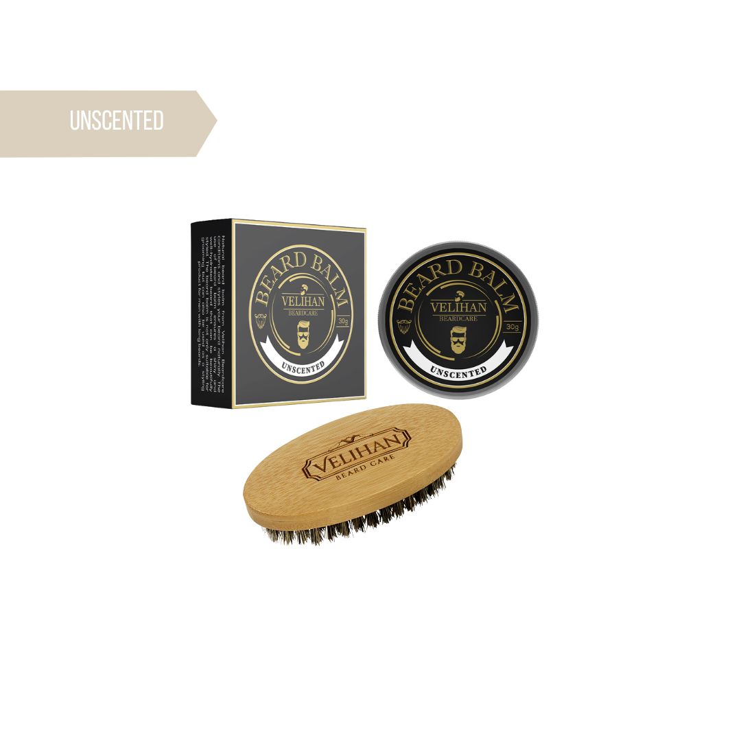 Baardverzorging Duo Pack Baardbalsem Unscented & Baardborstel - Baardverzorging set