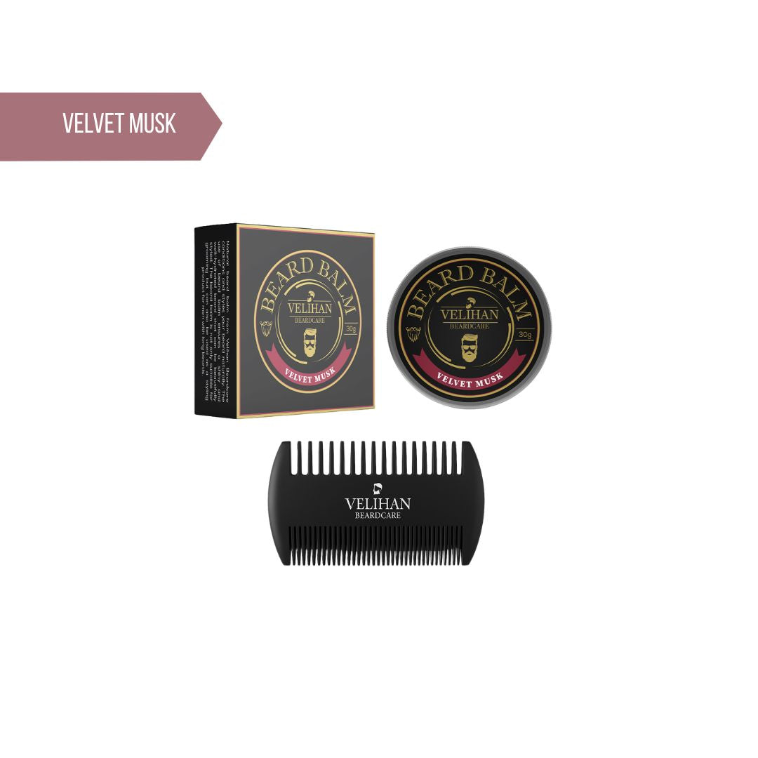 Baardverzorging Duo Pack Baardbalsem Velvet Musk & Baardkam - Baardverzorging set